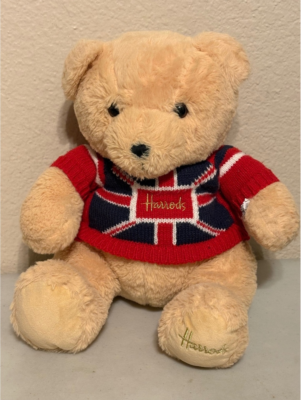 Harrods Plush Teddy Bear with Union Jack Sweater